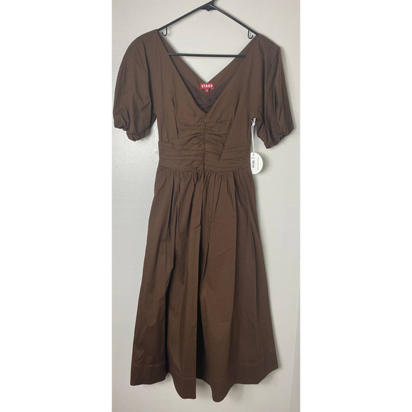 STAUD Brown Midi Dress - Picture 1 of 10